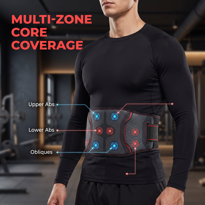 Professional EMS Muscle Stimulator Belt Abdominal Toning Training Belt Electric Body Massager Muscle Relaxation Fitness Recovery Waist Toning for Home Gym Workout