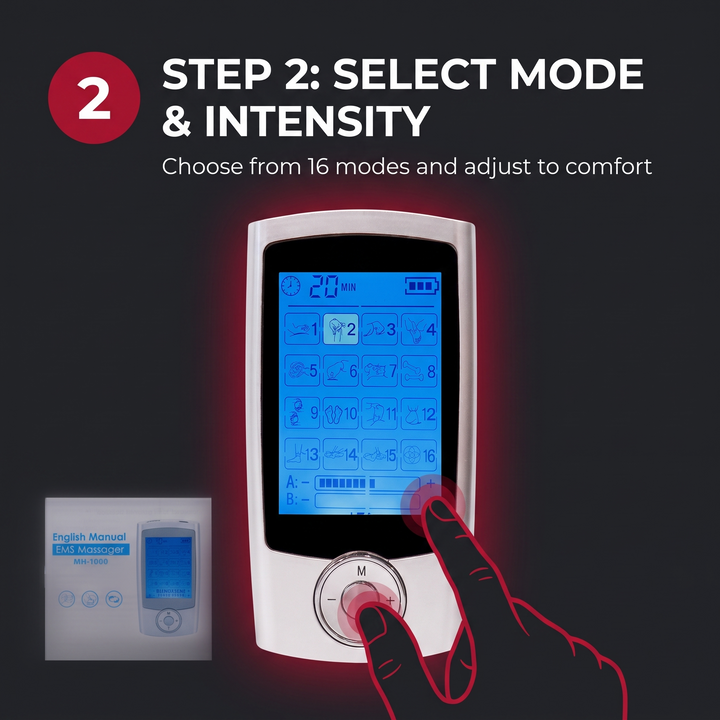 Professional EMS TENS Muscle Stimulator Full Body Massage Device 16 Modes Electric Pulse Massager Electrostimulator for Muscle Recovery Home Use