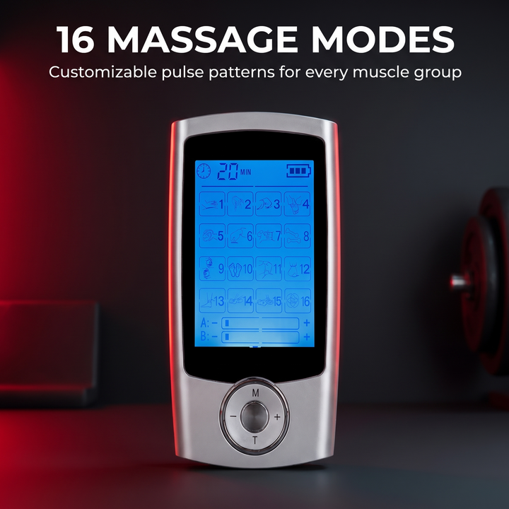 Professional EMS TENS Muscle Stimulator Full Body Massage Device 16 Modes Electric Pulse Massager Electrostimulator for Muscle Recovery Home Use