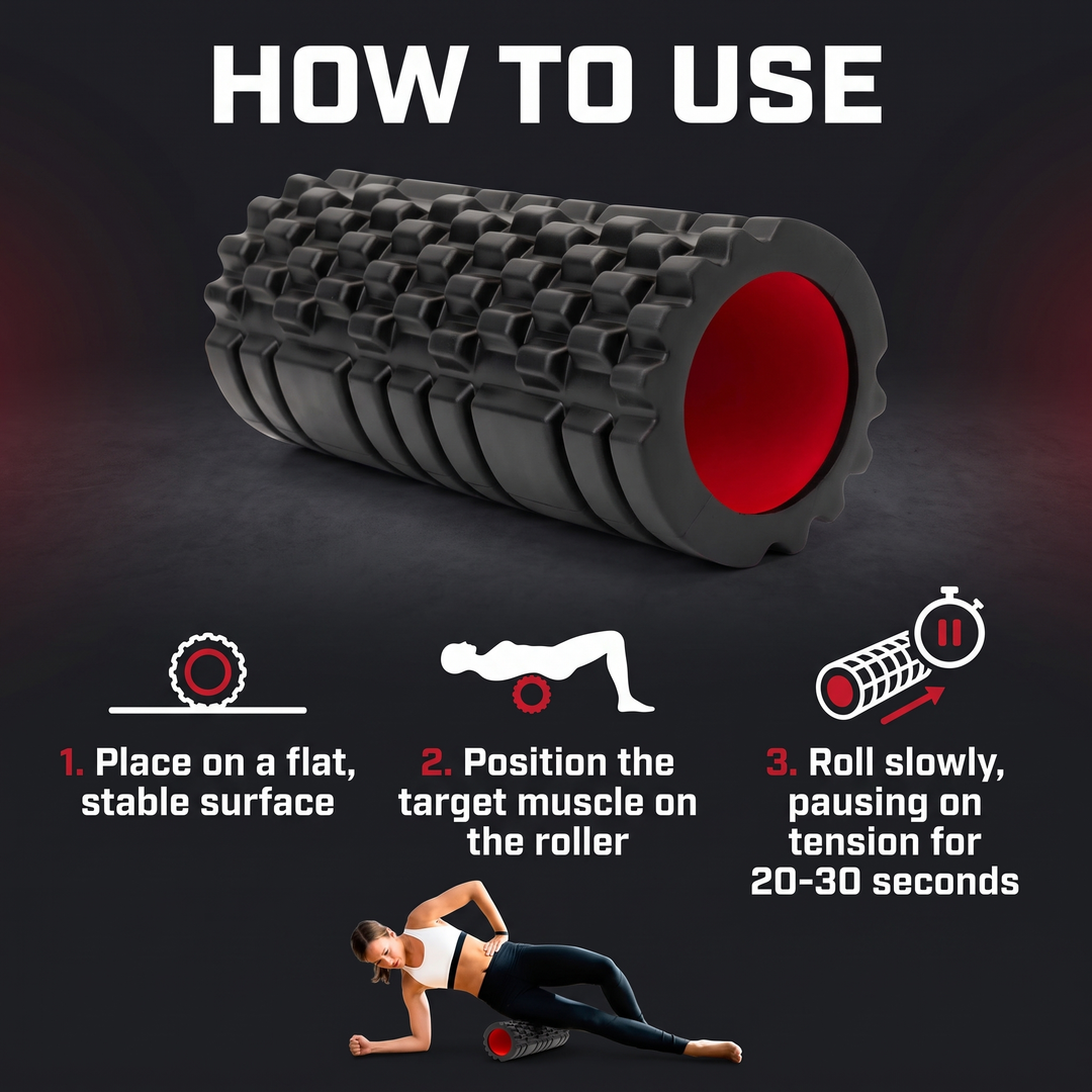 Professional EVA Foam Roller for Back Legs Waist Deep Tissue Muscle Recovery Massage Myofascial Release Home Gym Mobility Fitness Tool