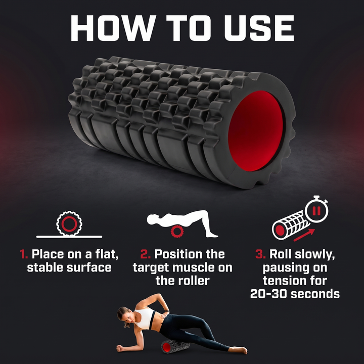 Professional EVA Foam Roller for Back Legs Waist Deep Tissue Muscle Recovery Massage Myofascial Release Home Gym Mobility Fitness Tool