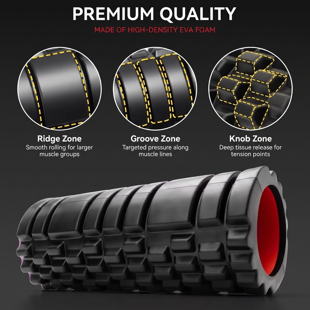 Professional EVA Foam Roller for Back Legs Waist Deep Tissue Muscle Recovery Massage Myofascial Release Home Gym Mobility Fitness Tool