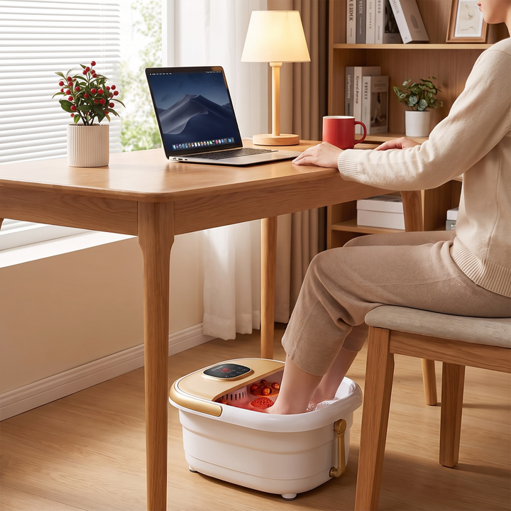 Professional Electric Foot Spa Bath Tub Foldable Foot Massager with Automatic Heating Temperature Control Warm Water Soaking Basin for Home Use Recovery
