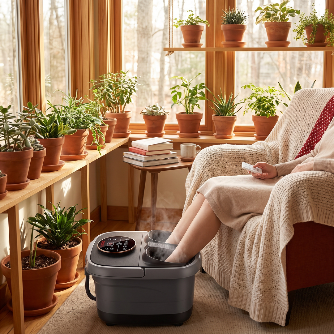 Professional Electric Foot Spa Bath Tub Foldable Foot Massager with Automatic Heating Temperature Control Warm Water Soaking Basin for Home Use Recovery