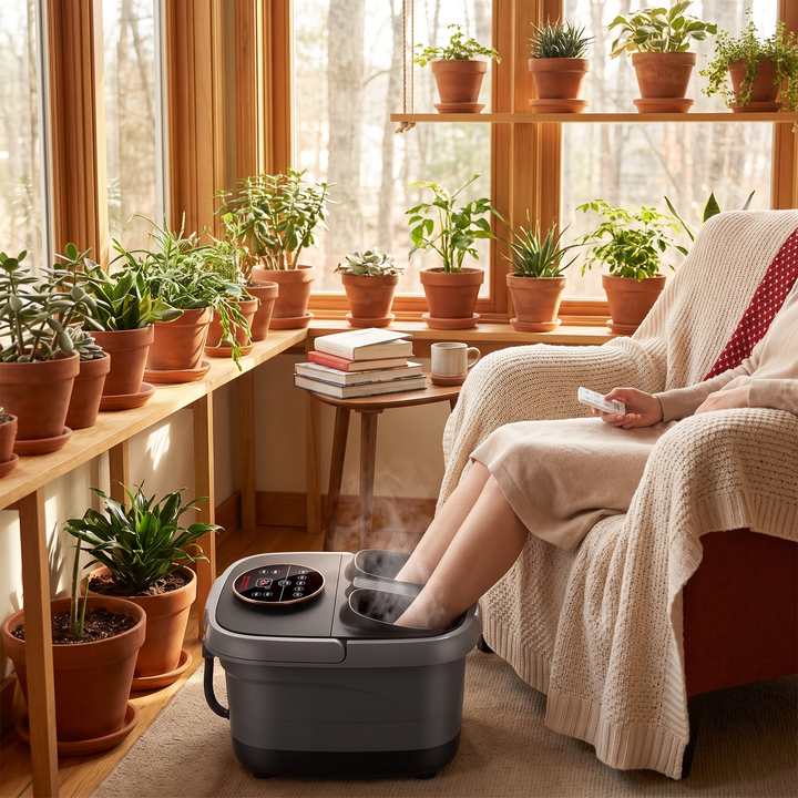 Professional Electric Foot Spa Bath Tub Foldable Foot Massager with Automatic Heating Temperature Control Warm Water Soaking Basin for Home Use Recovery