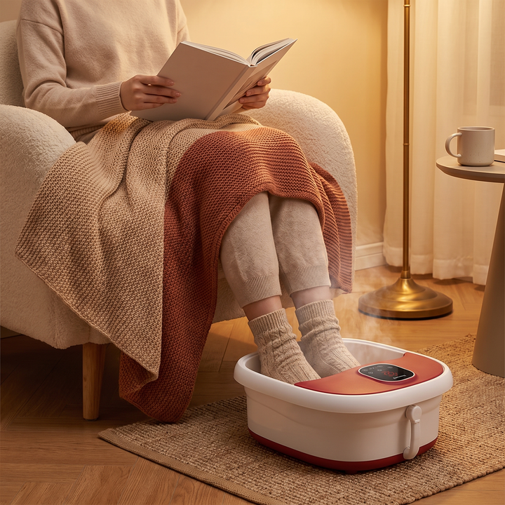 Professional Electric Foot Spa Bath Tub Foldable Foot Massager with Automatic Heating Temperature Control Warm Water Soaking Basin for Home Use Recovery
