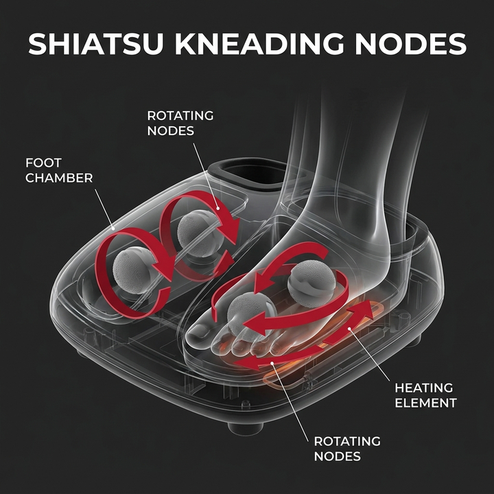 Professional Electric Foot and Calf Massager Shiatsu Kneading Heated Roller Deep Tissue Leg Massager for Stress Relief Relaxation Home Use Recovery