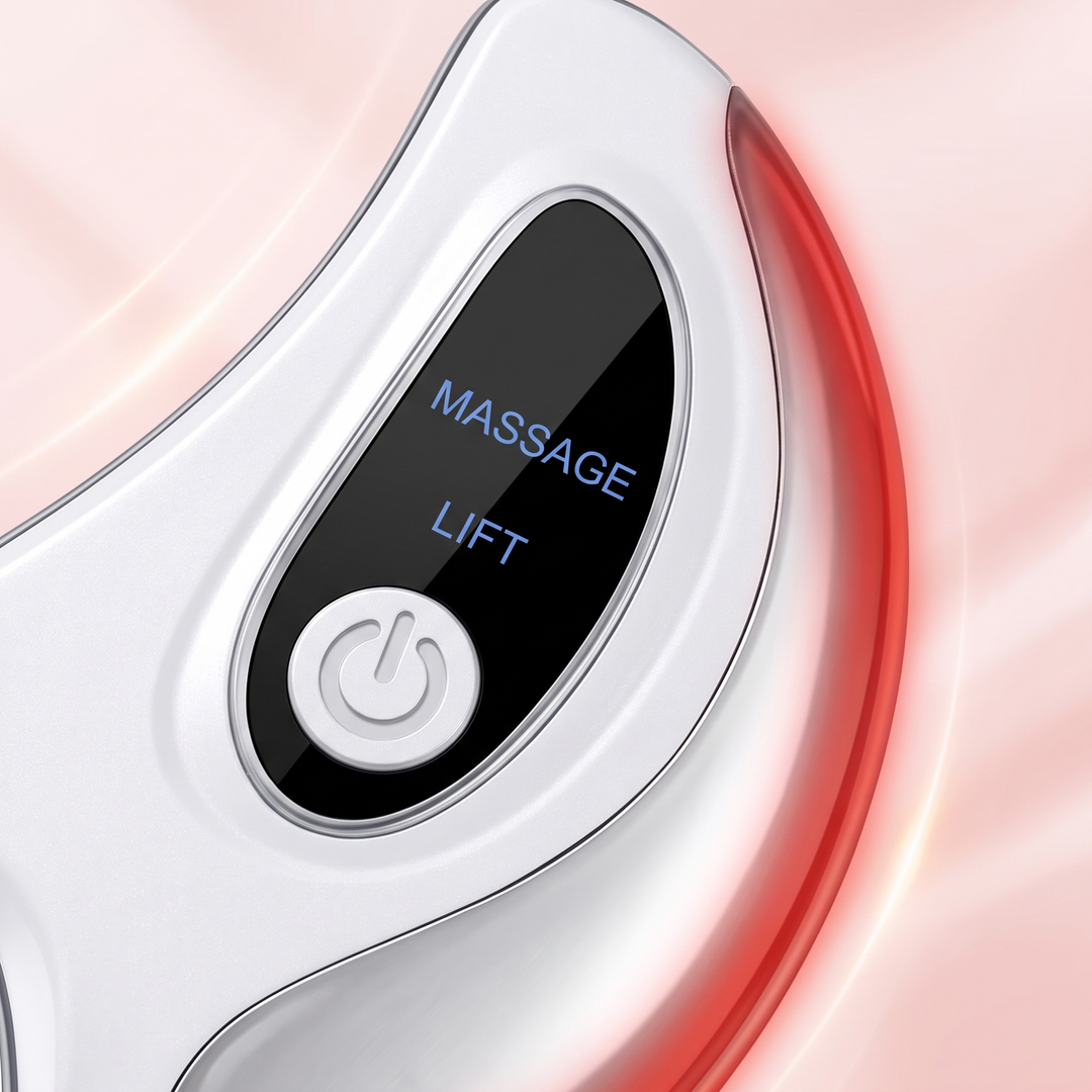 Professional Electric Gua Sha Face Massager Heated Scraping Board Red Blue Light Vibration Skin Rejuvenation Face Lifting Device Home Use