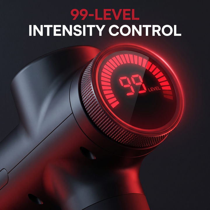 Professional Electric Massage Gun 11-Head Percussion Massager 99 Speed Levels Deep Tissue Muscle Recovery Device for Back Legs Arms Home Gym Use