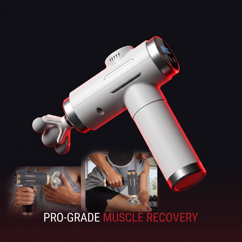 Professional Electric Massage Gun 11-Head Percussion Massager 99 Speed Levels Deep Tissue Muscle Recovery Device for Back Legs Arms Home Gym Use