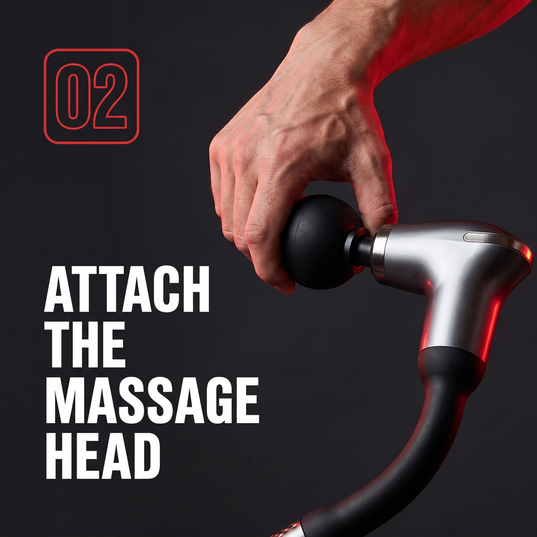 Professional Electric Massage Gun Long Bent Handle Deep Tissue Muscle Massager Rechargeable Percussion Massager for Back Neck Shoulders Muscle Relief Home Gym Recovery