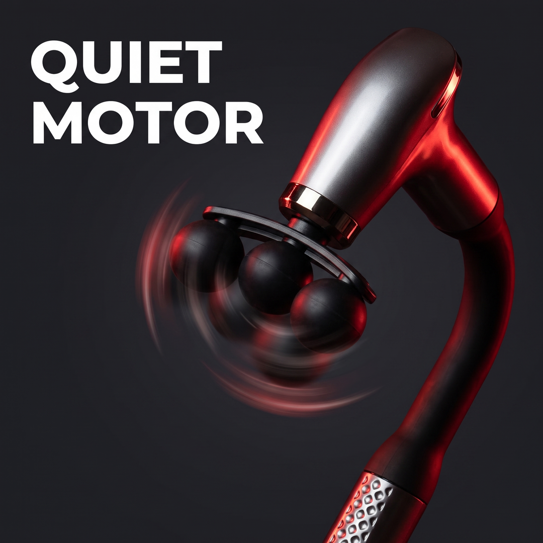 Professional Electric Massage Gun Long Bent Handle Deep Tissue Muscle Massager Rechargeable Percussion Massager for Back Neck Shoulders Muscle Relief Home Gym Recovery