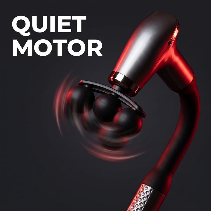 Professional Electric Massage Gun Long Bent Handle Deep Tissue Muscle Massager Rechargeable Percussion Massager for Back Neck Shoulders Muscle Relief Home Gym Recovery