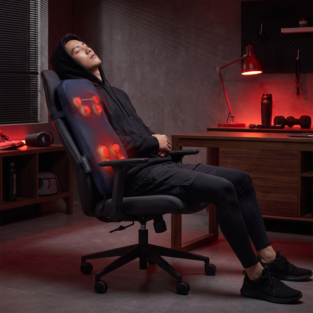 Professional Electric Shiatsu Back Massager with Heat Full Body Kneading Neck Shoulder Massage Cushion for Home Office Chair Use Relaxation Recovery