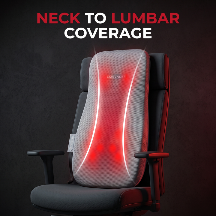 Professional Electric Shiatsu Back Massager with Heat Full Body Kneading Neck Shoulder Massage Cushion for Home Office Chair Use Relaxation Recovery