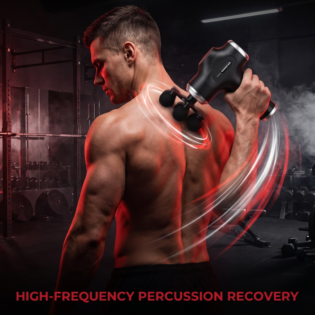 Professional Fascia Massage Gun High-Frequency Vibration Deep Tissue Muscle Relaxation Device Replaceable Heads Full Body Recovery
