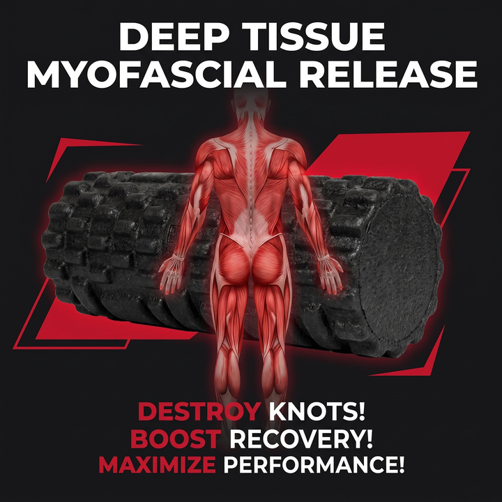 Professional Foam Roller High-Density Solid Core Muscle Recovery Massage Roller 33cm Deep Tissue Myofascial Release Home Gym Fitness Yoga Mobility Tool