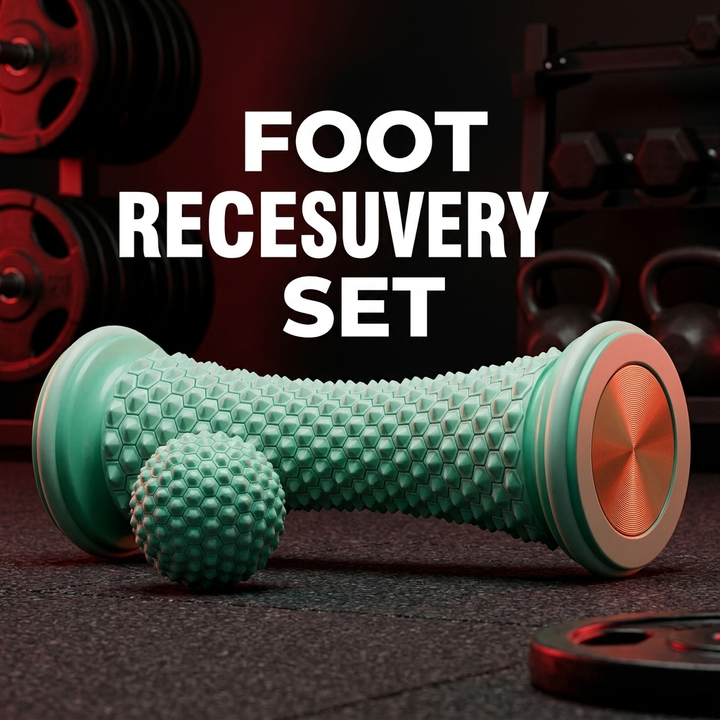 Professional Foot Massage Roller Set Plantar Fascia Roller Yoga Massage Ball Muscle Relaxation Foot Care Recovery Tool for Home Gym Fitness Rehabilitation