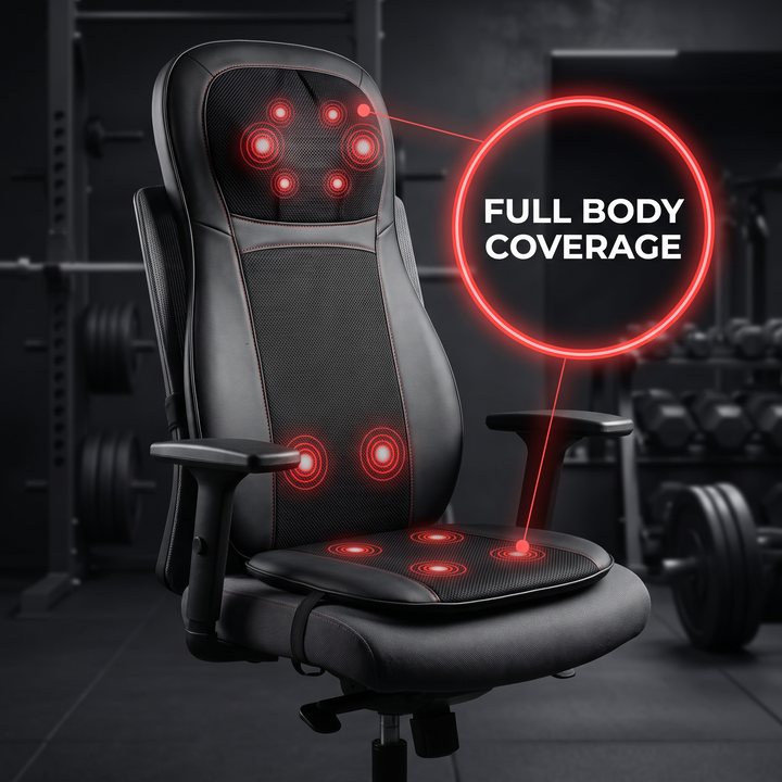 Professional Full Body Massage Cushion Seat Pad with Heat Neck Waist Back Vibration Massage for Car Home Office Chair Use