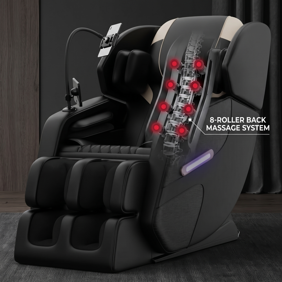 Professional Full Body Massage Recliner Chair Zero Gravity Recliner with Airbags Foot Roller Massage Auto Modes Home Recovery Relaxation Chair