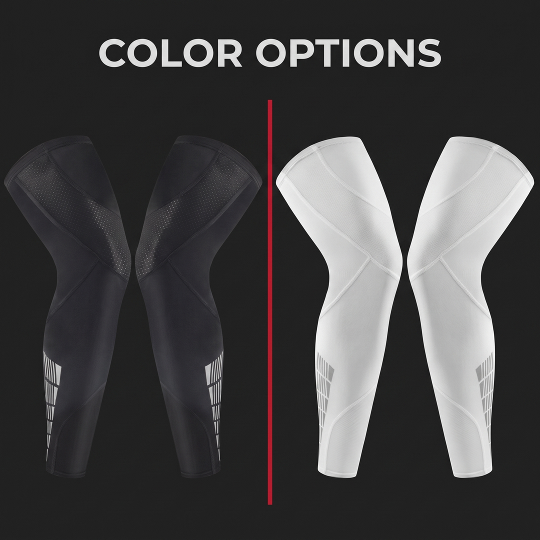 Professional Full Leg Compression Sleeves UV Protection Anti-Slip Long Knee Sleeves for Sports Recovery Circulation Support Pair