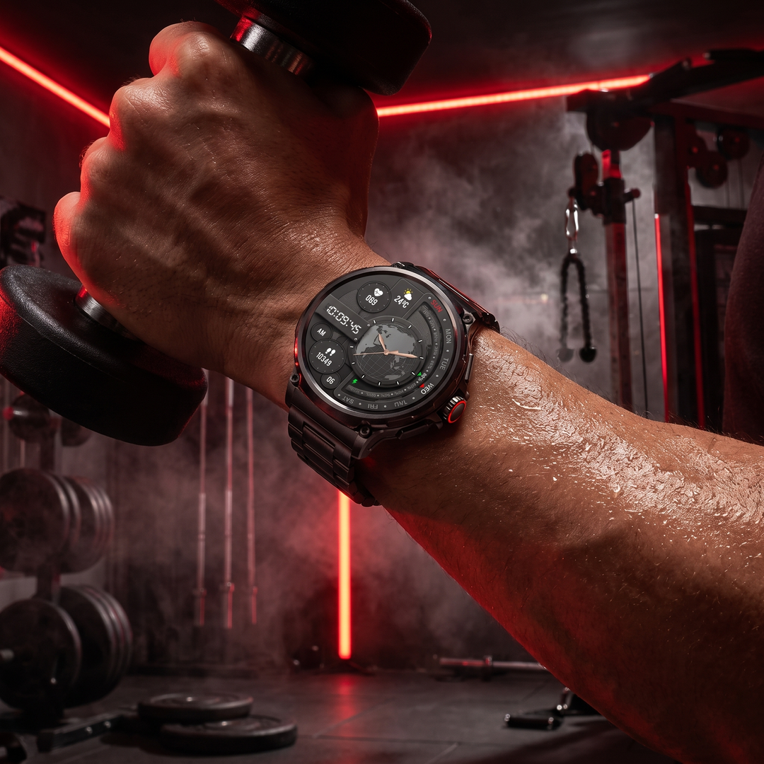 Professional GPS Smart Watch Sport Fitness Tracker 1.85 Inch AMOLED Display Bluetooth Calling Heart Rate Monitor Compatible Android iOS