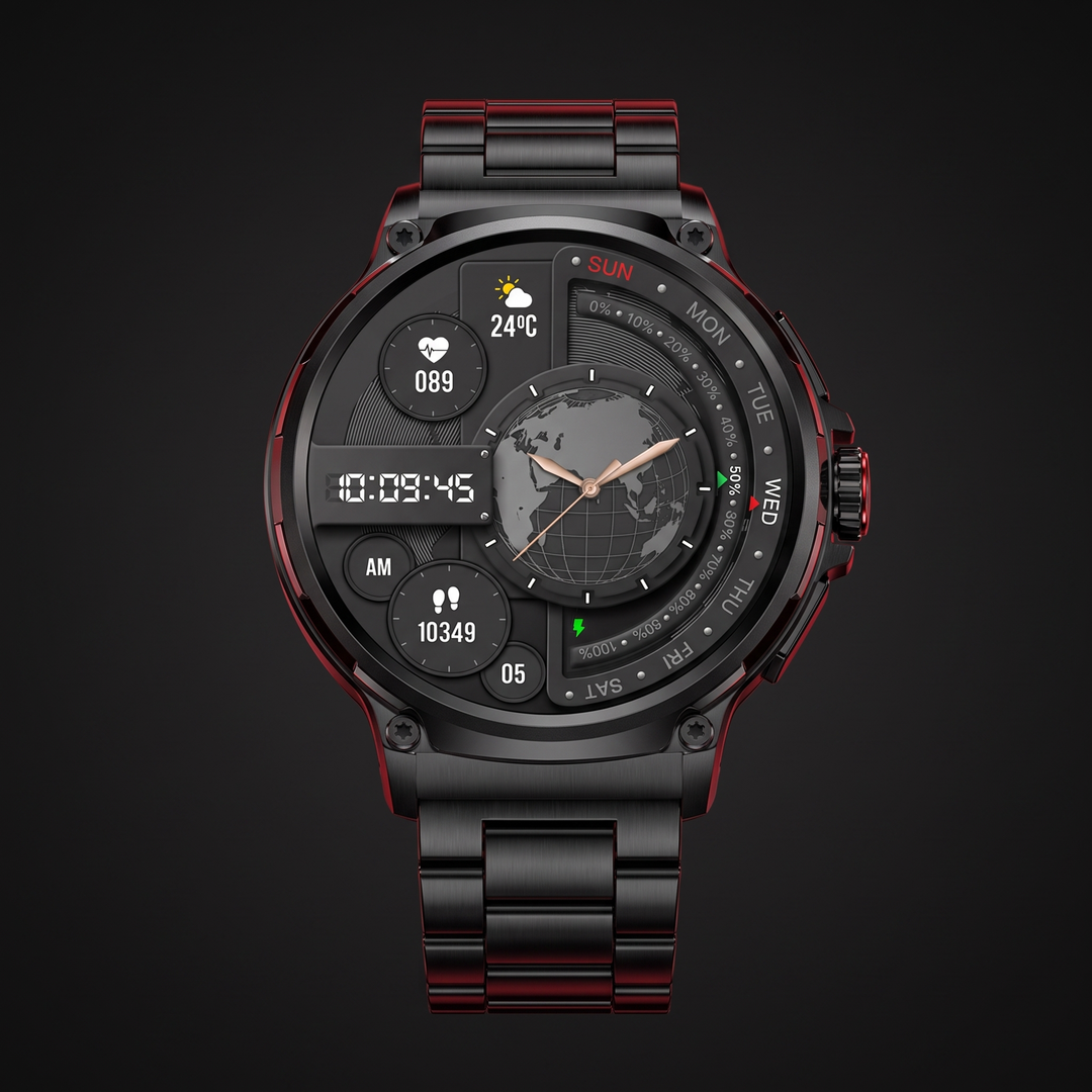Professional GPS Smart Watch Sport Fitness Tracker 1.85 Inch AMOLED Display Bluetooth Calling Heart Rate Monitor Compatible Android iOS