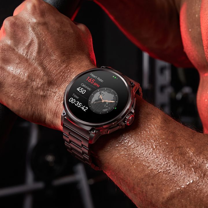 Professional GPS Smart Watch Sport Fitness Tracker 1.85 Inch AMOLED Display Bluetooth Calling Heart Rate Monitor Compatible Android iOS