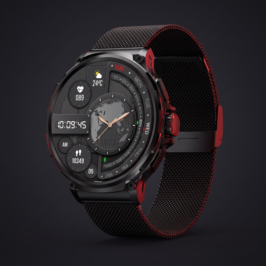 Professional GPS Smart Watch Sport Fitness Tracker 1.85 Inch AMOLED Display Bluetooth Calling Heart Rate Monitor Compatible Android iOS