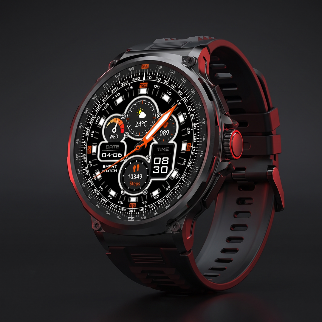 Professional GPS Smart Watch Sport Fitness Tracker 1.85 Inch AMOLED Display Bluetooth Calling Heart Rate Monitor Compatible Android iOS