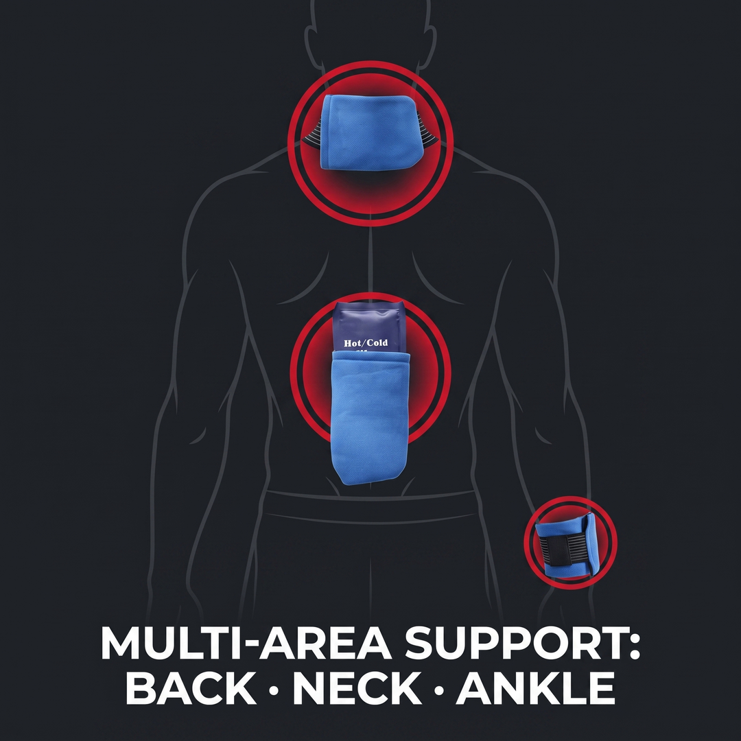 Professional Gel Ice Pack with Adjustable Elastic Strap Hot Cold Compress Wrap for Shoulder Knee Back Neck Ankle Recovery Support