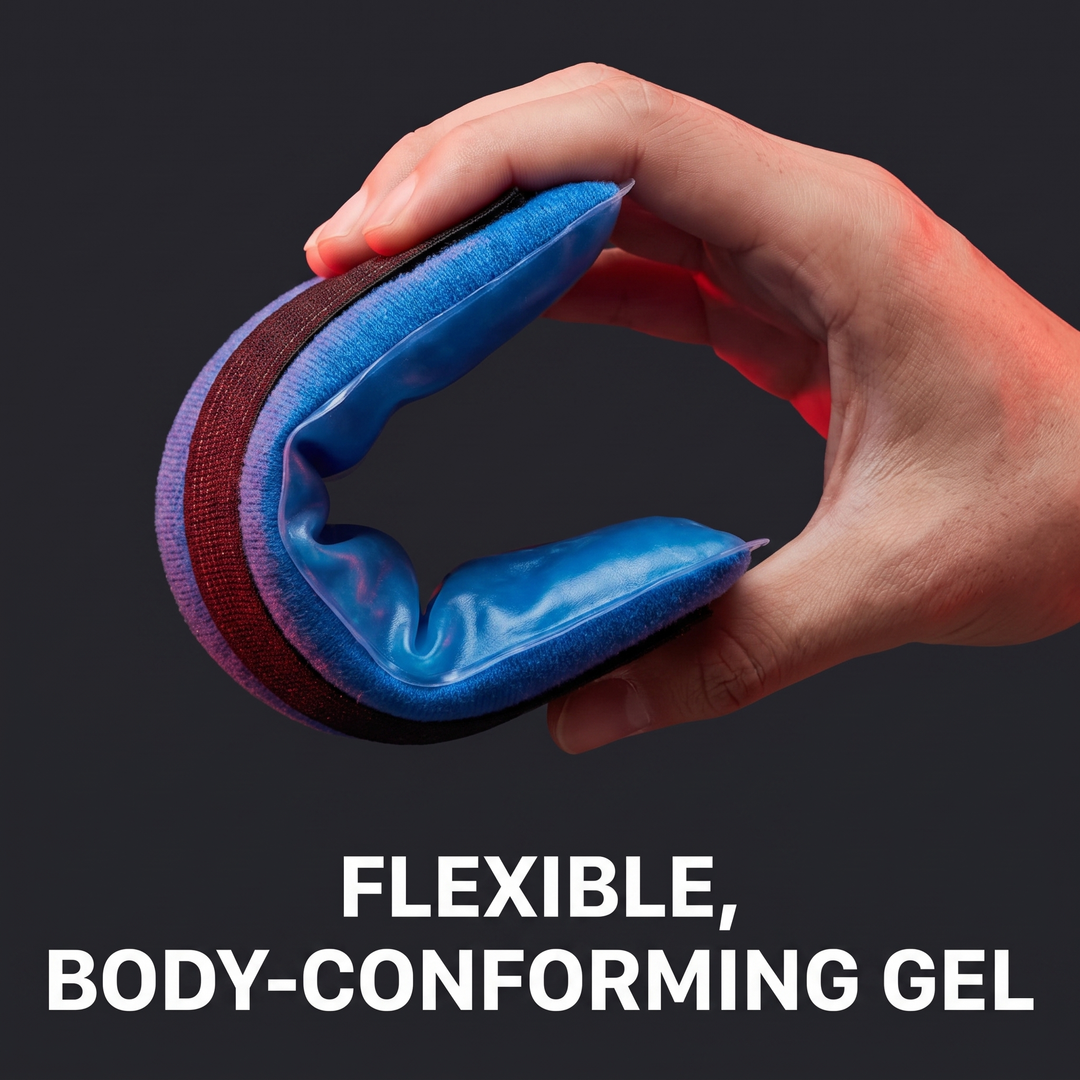 Professional Gel Ice Pack with Adjustable Elastic Strap Hot Cold Compress Wrap for Shoulder Knee Back Neck Ankle Recovery Support