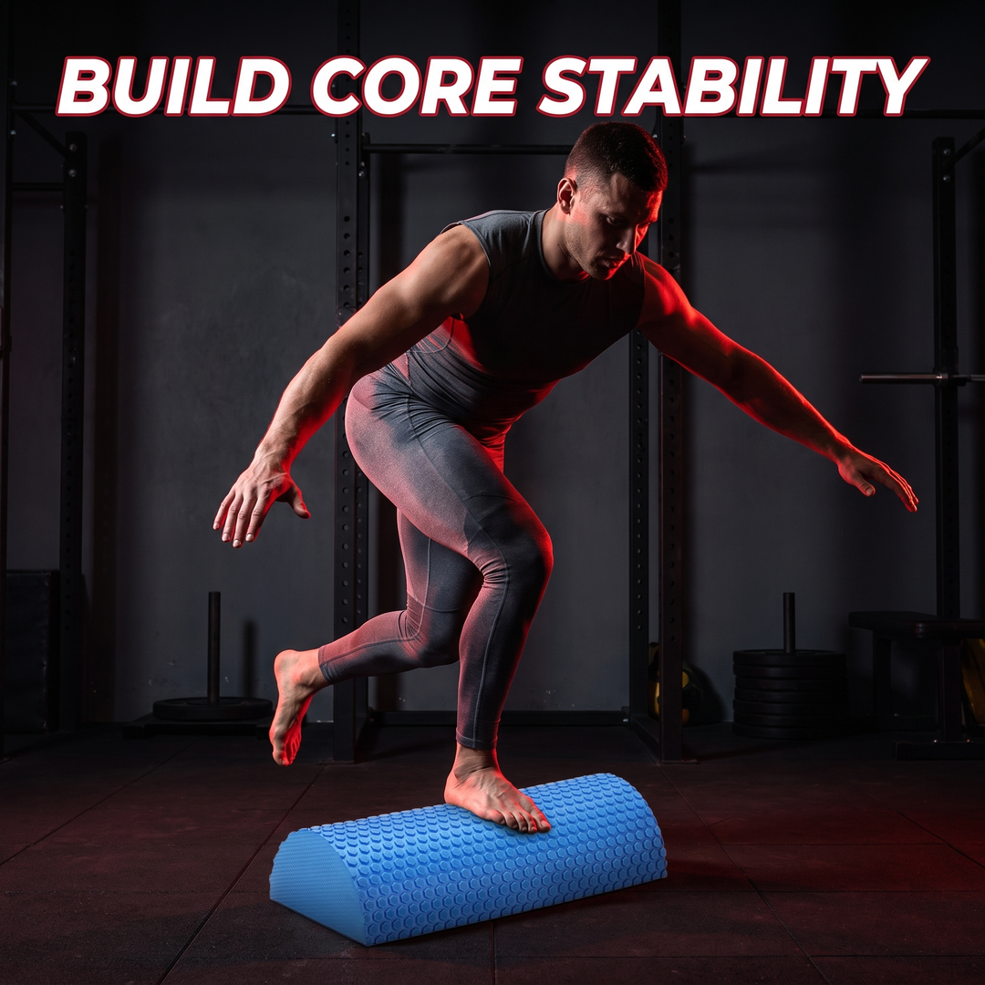 Professional Half Round Foam Roller EVA Balance Trainer 30cm Massage Roller for Yoga Pilates Fitness Muscle Recovery Home Gym