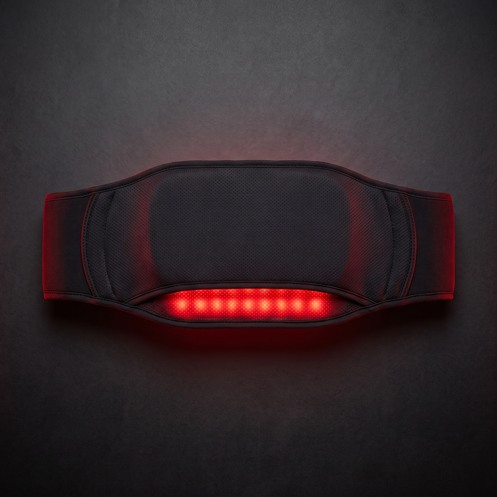 Professional Heated Massage Waist Belt Red Light Therapy Vibration Massage Pad Cordless Muscle Relaxation Back Waist Support Recovery Belt for Home Use