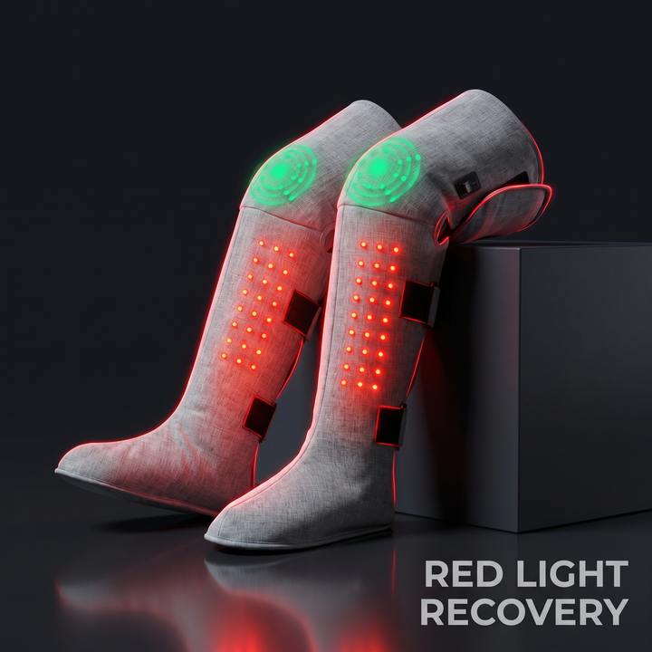 Professional Heated Red Light Leg Massager Boots Full Leg Compression Massager with Heat Muscle Relaxation Joint Comfort Fatigue Relief Home Recovery
