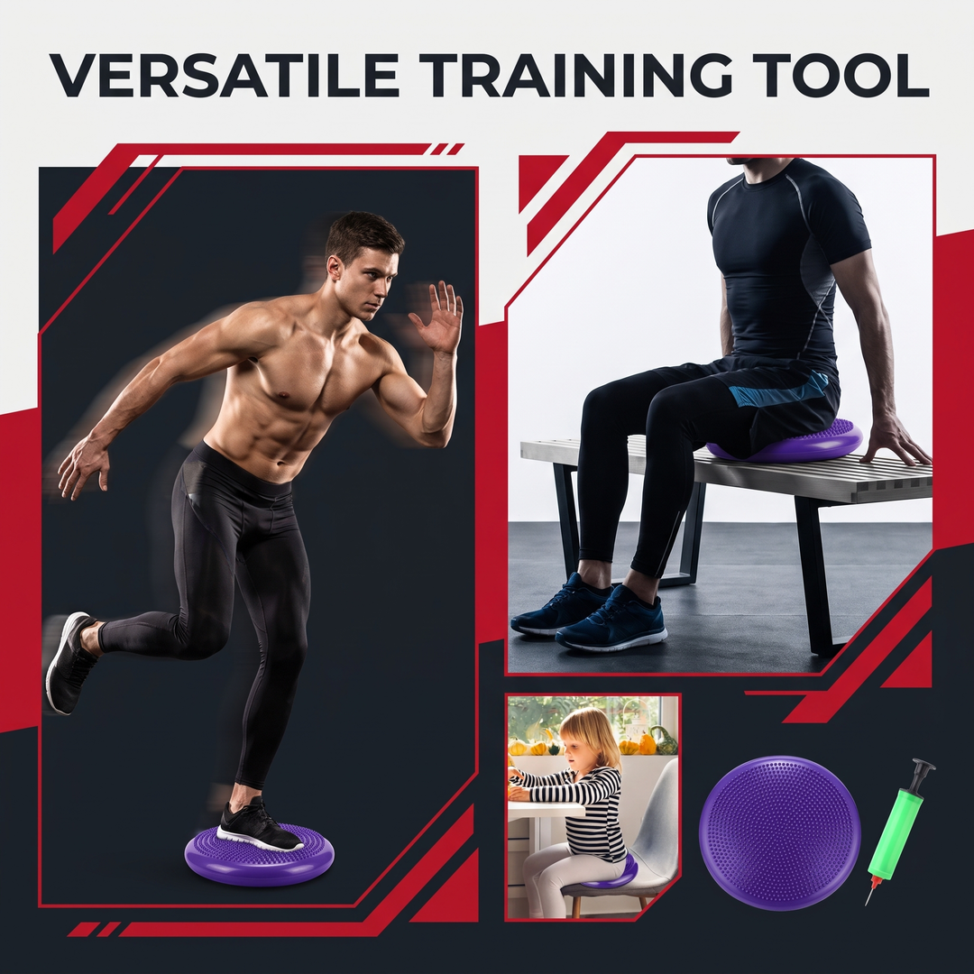 Professional Inflatable Balance Pad Anti-Burst Massage Cushion Stability Disc Yoga Fitness Balance Board Training Pad for Home Gym Rehabilitation Core Strength Workout