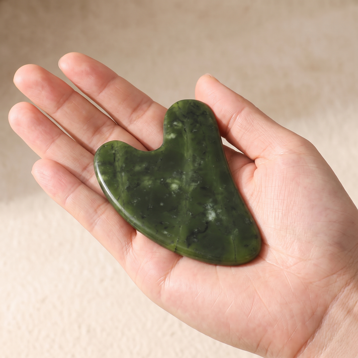 Professional Jade Gua Sha Scraping Tool Heart Shape Natural Jade Stone Face Neck Body Massage Scraper Skin Therapy Recovery Tool