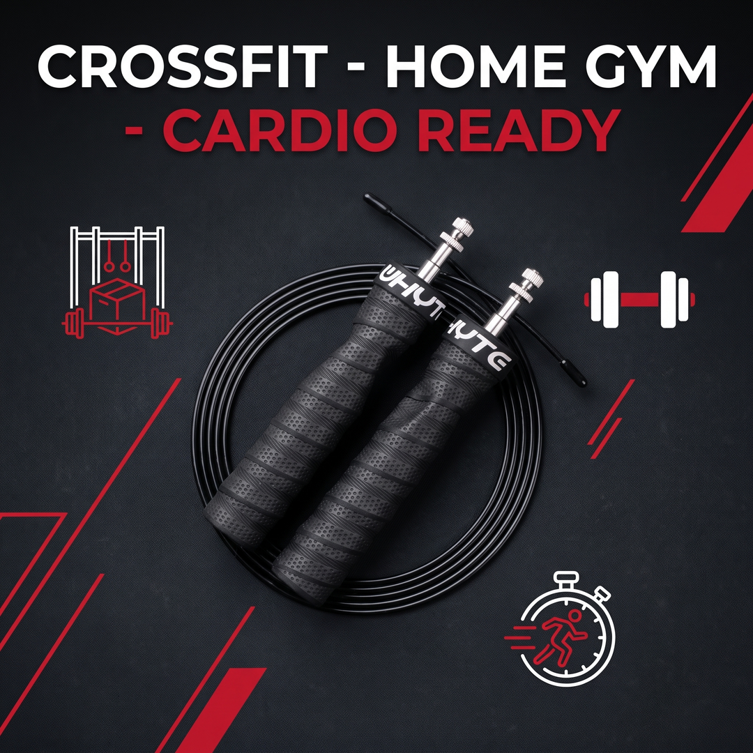 Professional Jump Rope Set Speed Skipping Rope Adjustable Cable with Ball Bearings Anti-Slip Handle Weighted CrossFit Home Gym Cardio Fitness Training