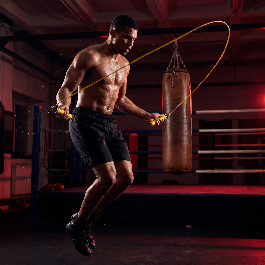 Professional Jump Rope Set Speed Skipping Rope Adjustable Cable with Ball Bearings Anti-Slip Handle Weighted CrossFit Home Gym Cardio Fitness Training