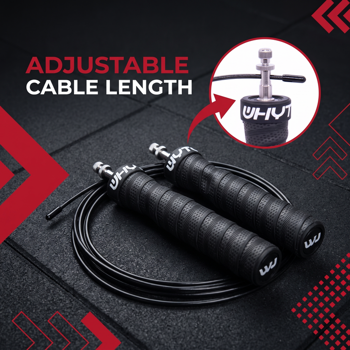 Professional Jump Rope Set Speed Skipping Rope Adjustable Cable with Ball Bearings Anti-Slip Handle Weighted CrossFit Home Gym Cardio Fitness Training