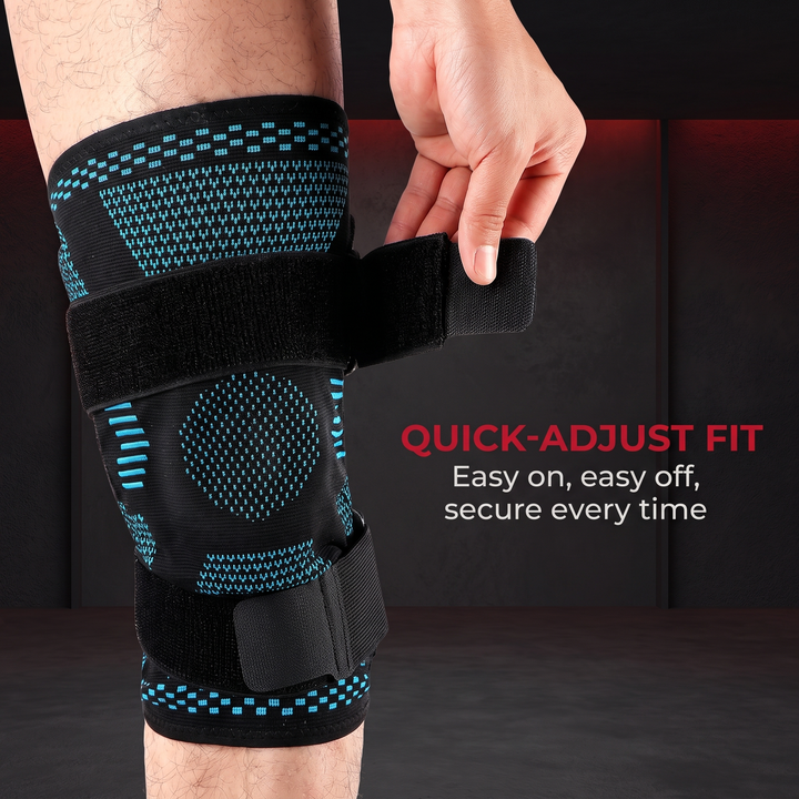 Professional Knee Brace Support Compression Sleeve with Side Stabilizers Patella Gel Pad for Knee Pain Relief Meniscus ACL MCL Recovery Rehabilitation