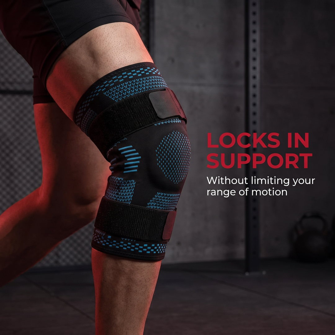 Professional Knee Brace Support Compression Sleeve with Side Stabilizers Patella Gel Pad for Knee Pain Relief Meniscus ACL MCL Recovery Rehabilitation