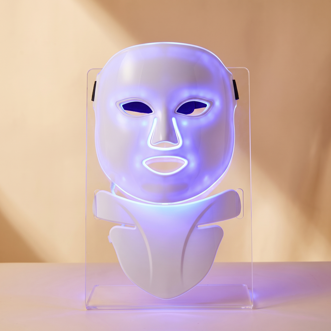 Professional LED Face &amp; Neck Light Therapy Mask 8 Colour Red Near-Infrared Photon Skin Firming Oil Control Anti-Redness Whitening Home Skin Care