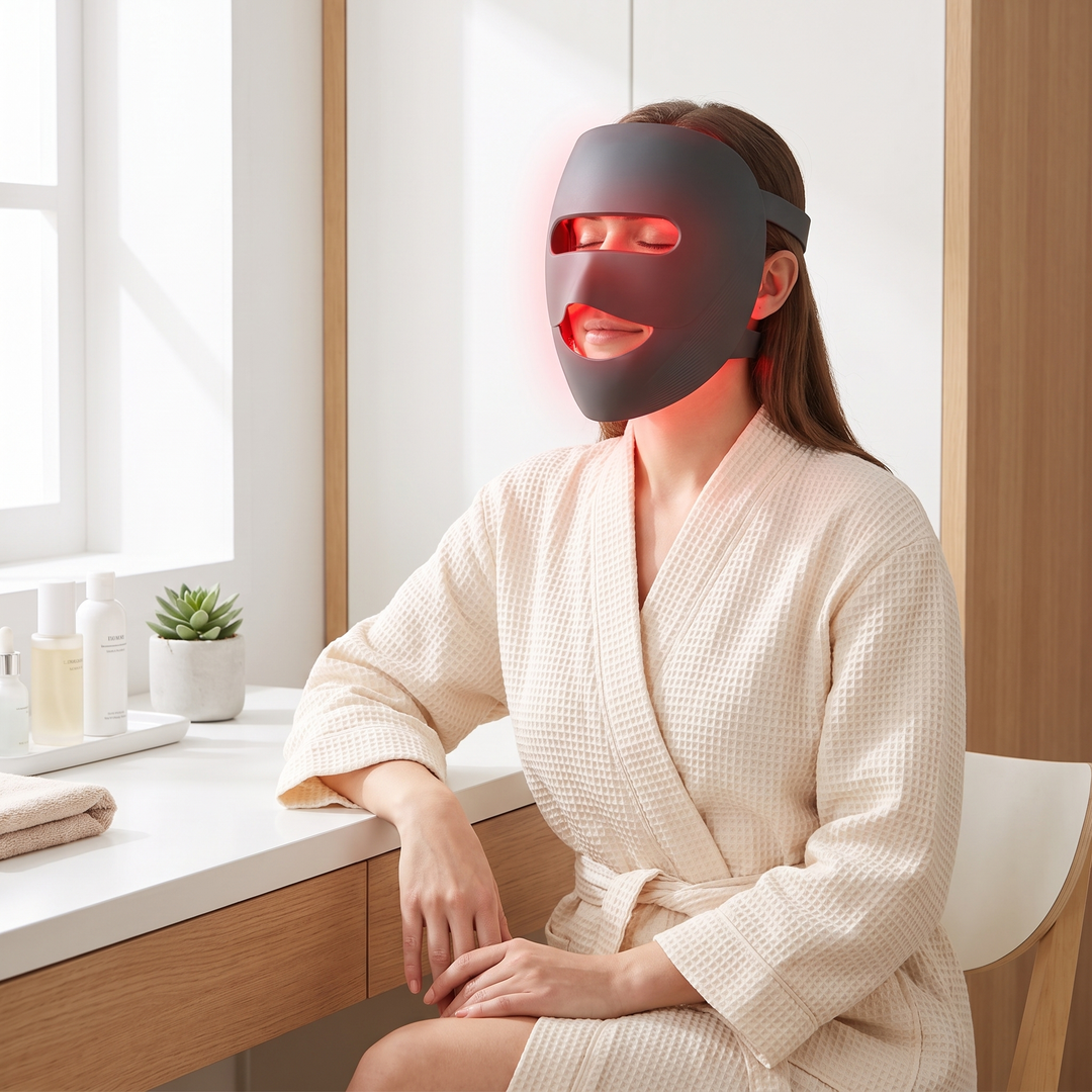 Professional LED Light Therapy Face Mask 4 Colour Red Infrared Photon Skin Rejuvenation Anti Acne Pore Care Wireless Rechargeable Home Skincare