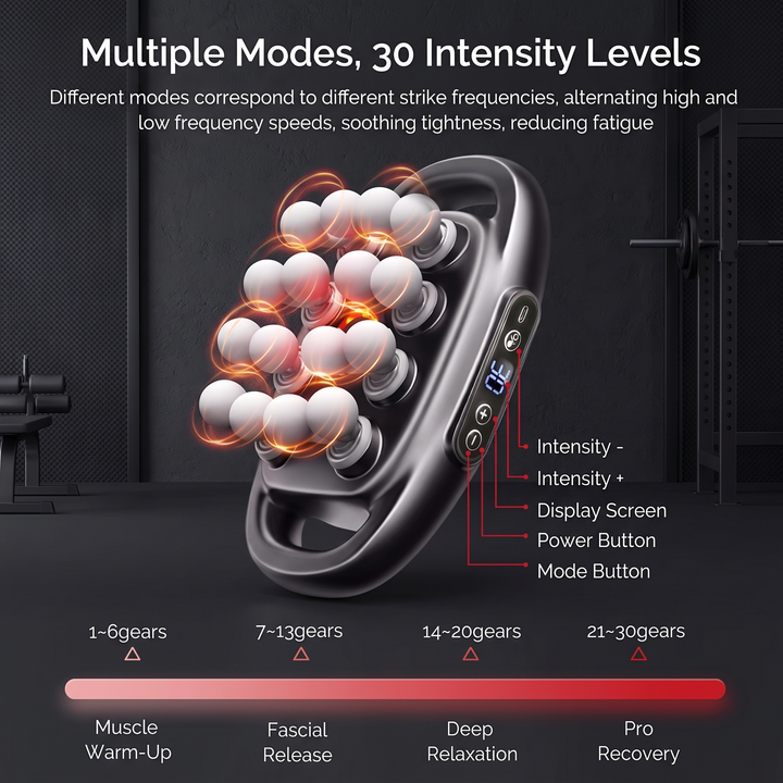 Professional Massage Gun Deep Tissue Percussion Massager Portable Muscle Recovery Device Multiple Attachments Home Gym Fitness Rehabilitation