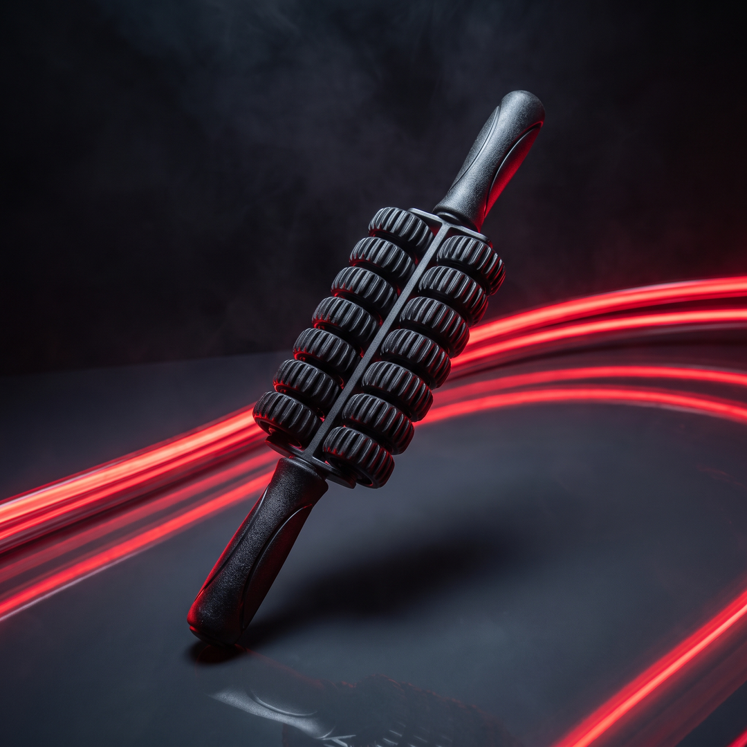 Professional Massage Stick Double Row Roller Muscle Relaxation Tool Trigger Point Relief Deep Tissue Body Massager for Home Gym Recovery Physiotherapy