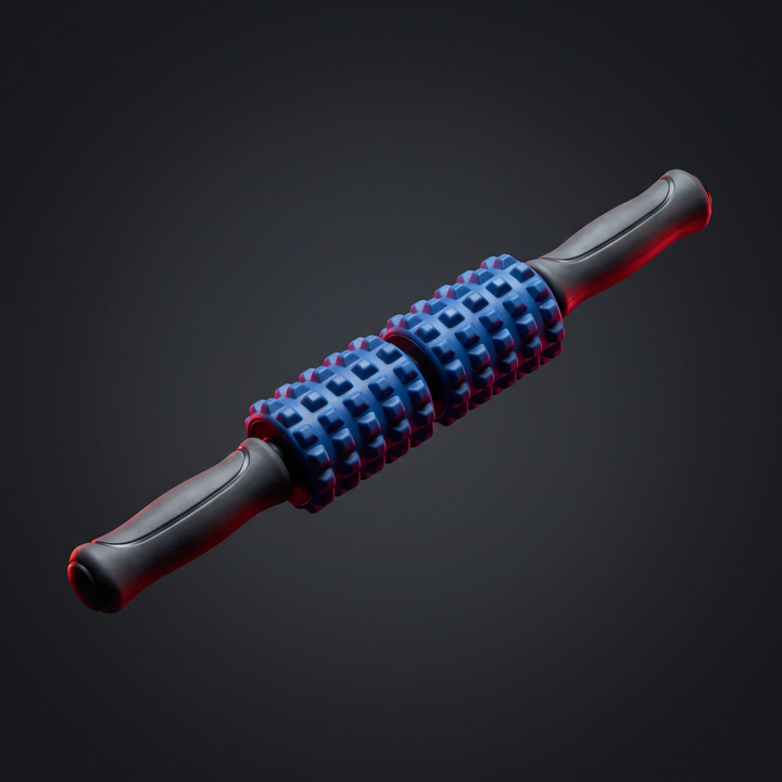 Professional Massage Stick Double Row Roller Muscle Relaxation Tool Trigger Point Relief Deep Tissue Body Massager for Home Gym Recovery Physiotherapy
