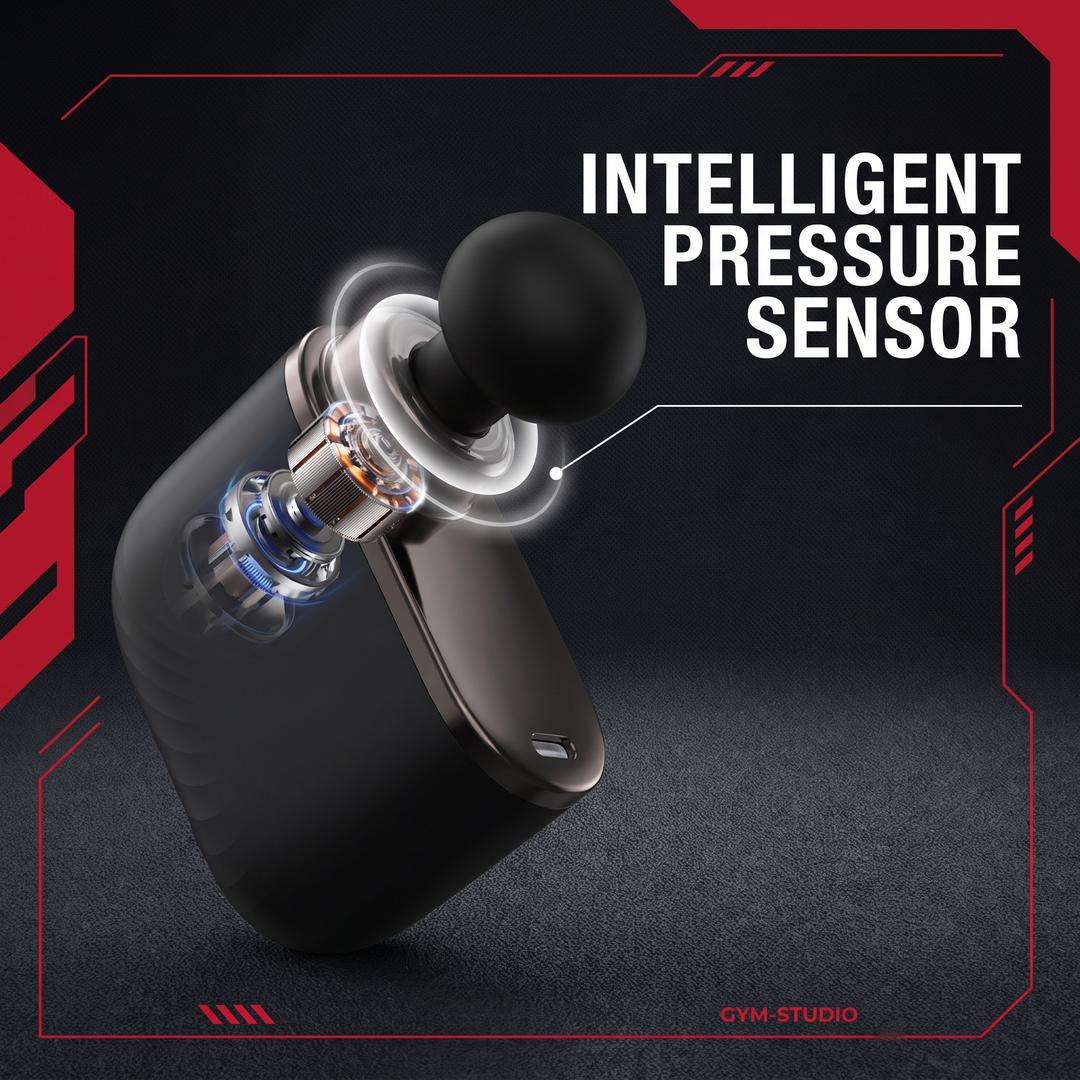 Professional Mini Massage Gun Portable Deep Tissue Percussion Massager with Intelligent Pressure Sensor Quiet Motor for Gym Travel Office Muscle Recovery