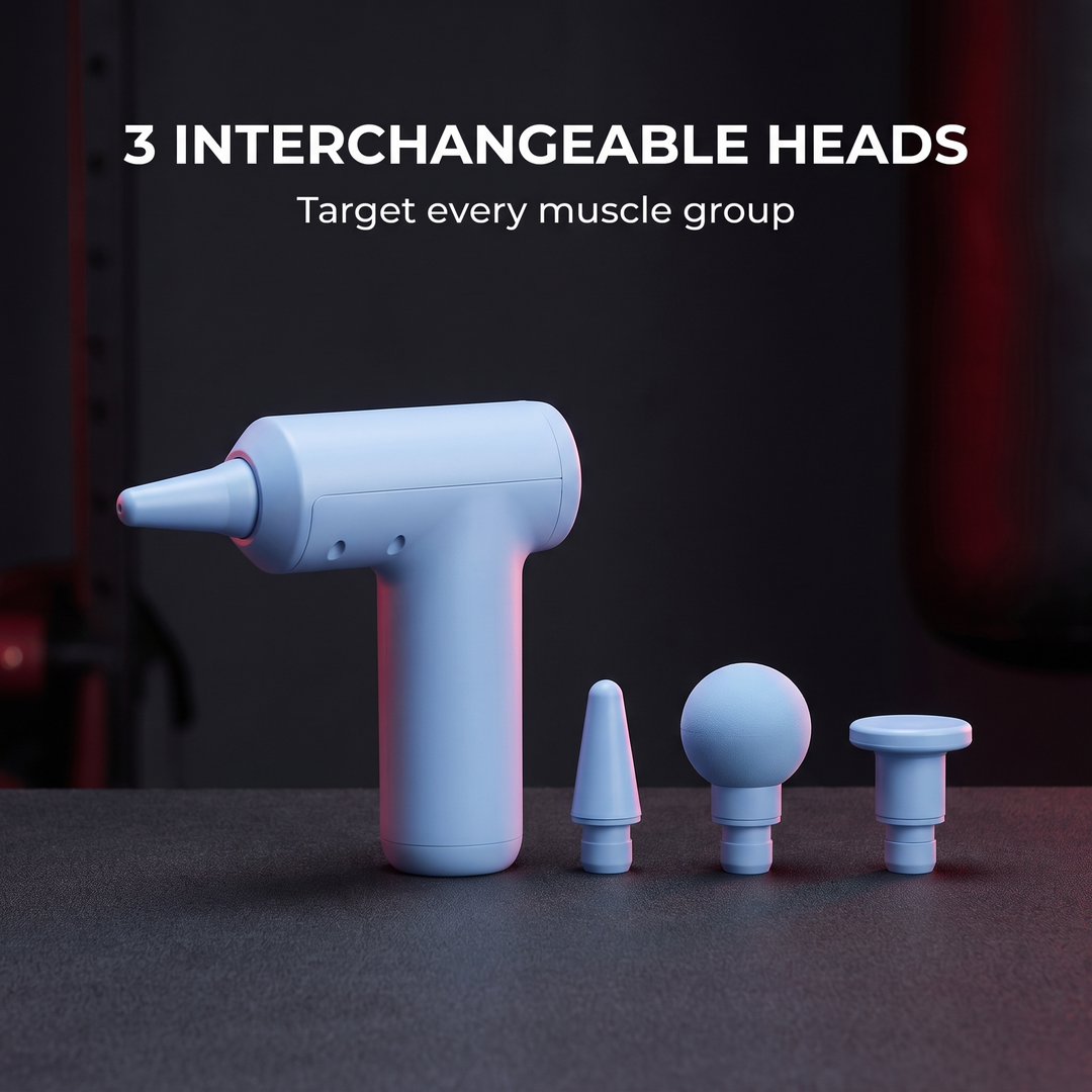 Professional Mini Percussion Massage Gun Portable Muscle Massager Brushless Silent Motor 3 Massage Heads Deep Tissue Relief Body Recovery Fitness