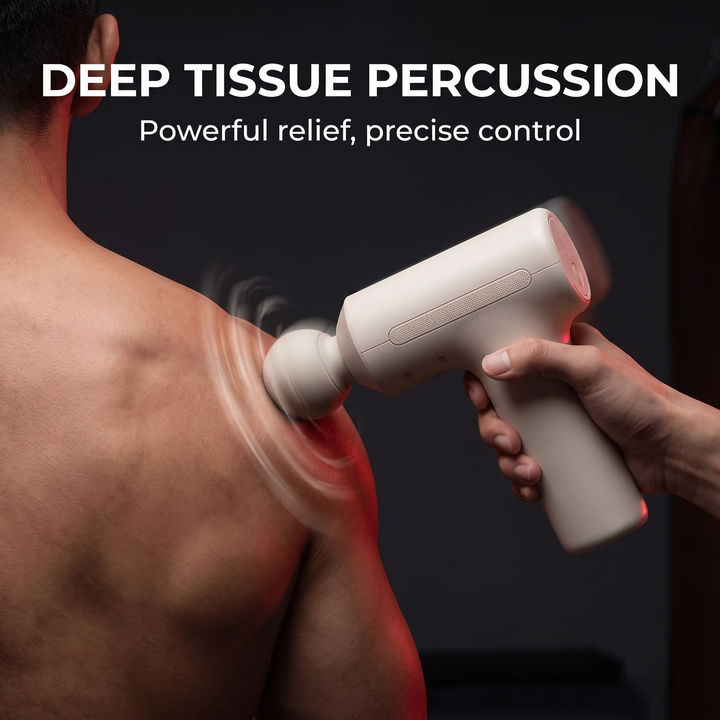 Professional Mini Percussion Massage Gun Portable Muscle Massager Brushless Silent Motor 3 Massage Heads Deep Tissue Relief Body Recovery Fitness